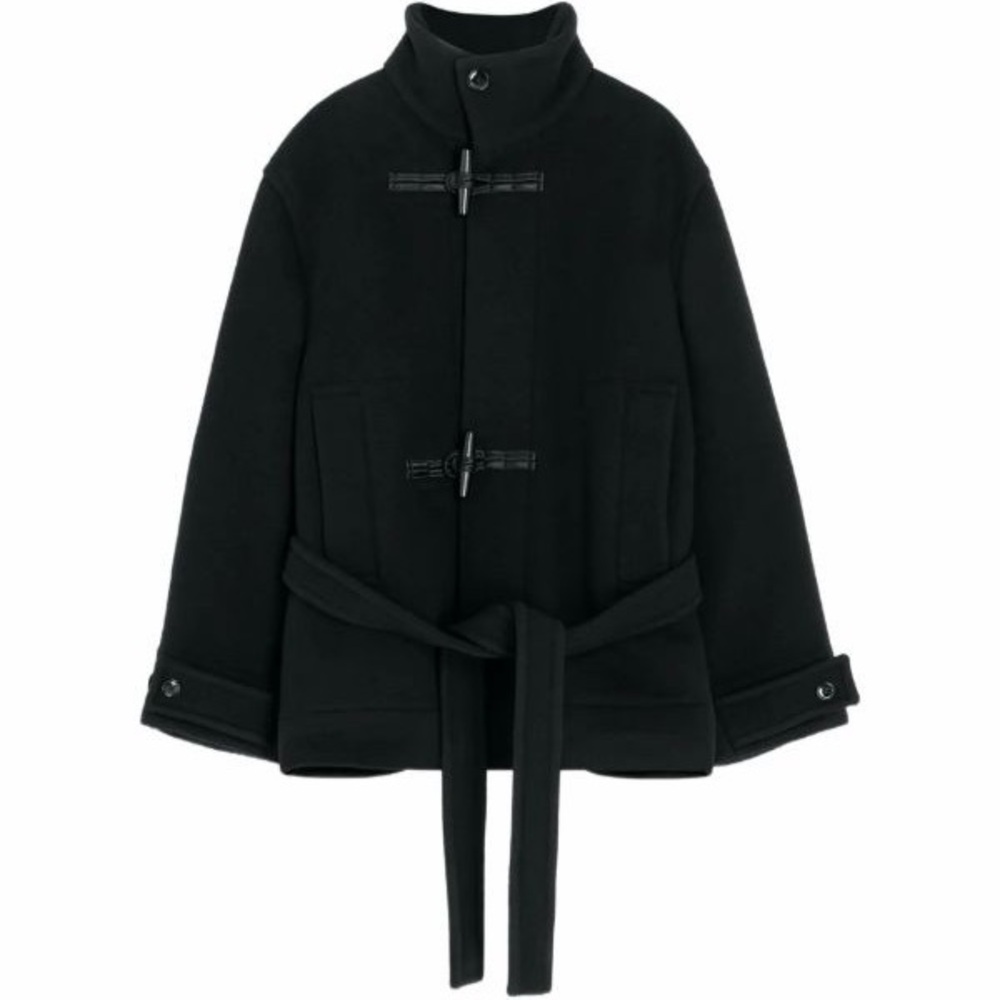 Lemaire Black Belted Duffle Coat